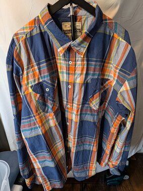 Evolution In Design Sz 5XL Men's plaid button down shirt